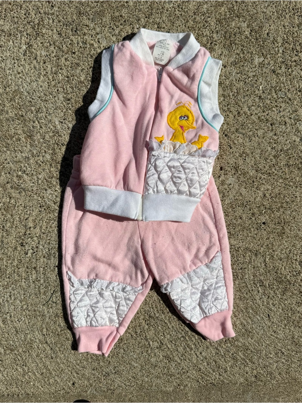 Vintage Sesame Street big bird matching outfit 6 months